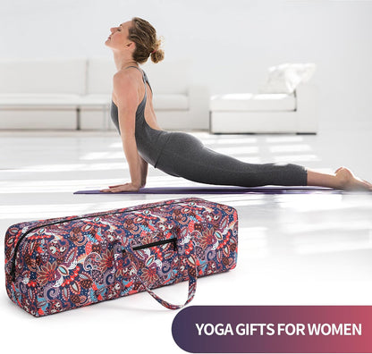 Yoga Mat Bag | Large Yoga Mat Carrier with Wet Pocket | Yoga Gifts | Gym Tote Bag for Women