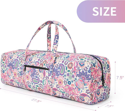 Yoga Mat Bag | Large Yoga Mat Carrier with Wet Pocket | Yoga Gifts | Gym Tote Bag for Women