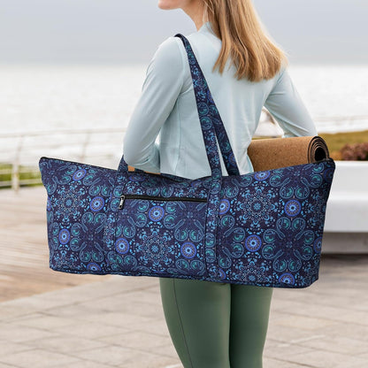 Yoga Mat Bag | Large Yoga Mat Carrier with Wet Pocket | Yoga Gifts | Gym Tote Bag for Women
