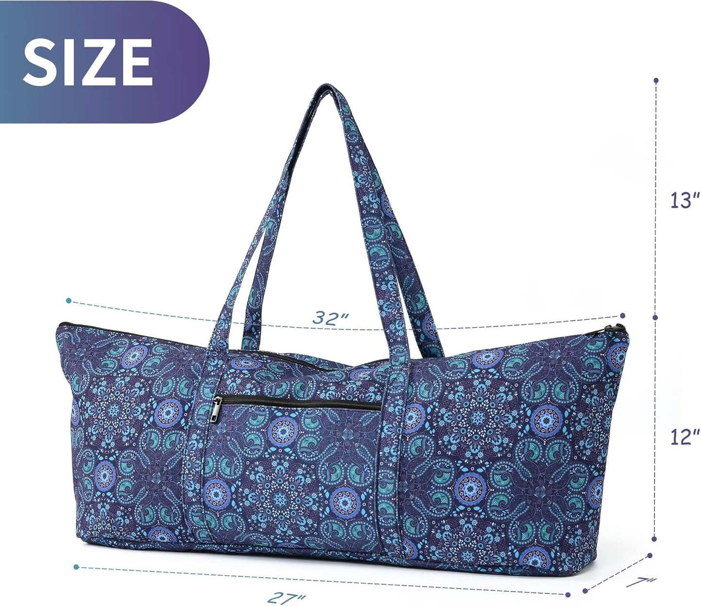 Yoga Mat Bag | Large Yoga Mat Carrier with Wet Pocket | Yoga Gifts | Gym Tote Bag for Women