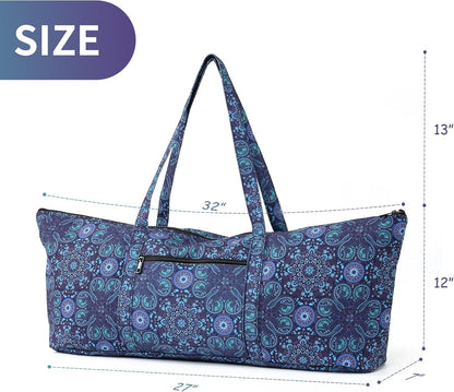 Yoga Mat Bag | Large Yoga Mat Carrier with Wet Pocket | Yoga Gifts | Gym Tote Bag for Women