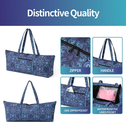 Yoga Mat Bag | Large Yoga Mat Carrier with Wet Pocket | Yoga Gifts | Gym Tote Bag for Women