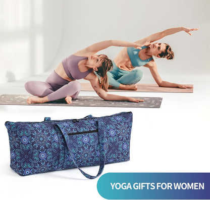Yoga Mat Bag | Large Yoga Mat Carrier with Wet Pocket | Yoga Gifts | Gym Tote Bag for Women