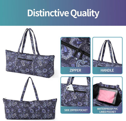 Yoga Mat Bag | Large Yoga Mat Carrier with Wet Pocket | Yoga Gifts | Gym Tote Bag for Women