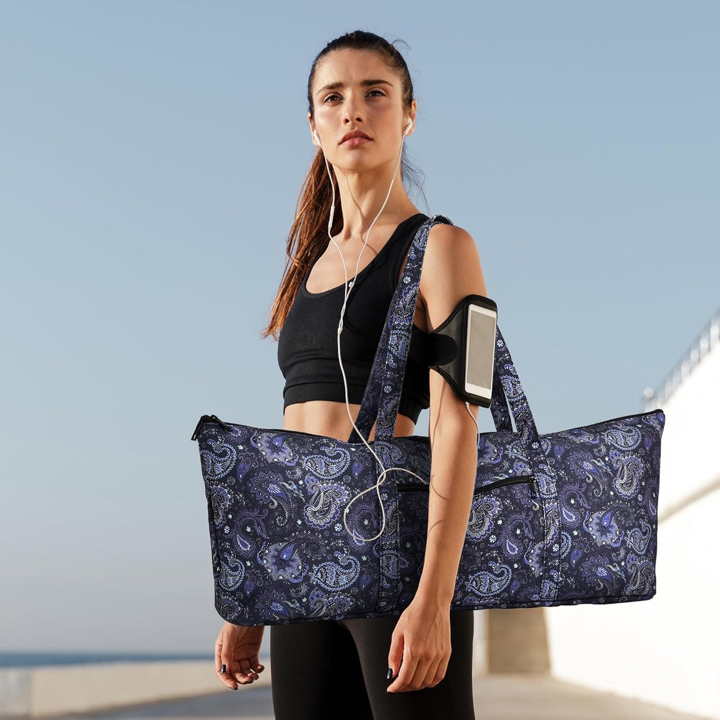 Yoga Mat Bag | Large Yoga Mat Carrier with Wet Pocket | Yoga Gifts | Gym Tote Bag for Women