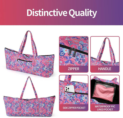 Yoga Mat Bag | Large Yoga Mat Carrier with Wet Pocket | Yoga Gifts | Gym Tote Bag for Women