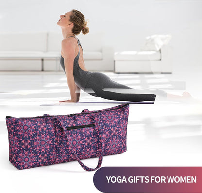 Yoga Mat Bag | Large Yoga Mat Carrier with Wet Pocket | Yoga Gifts | Gym Tote Bag for Women