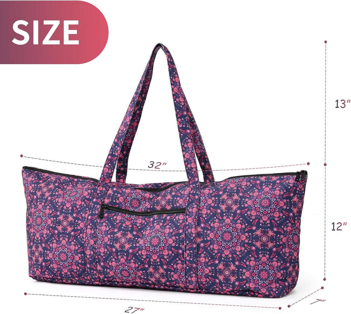 Yoga Mat Bag | Large Yoga Mat Carrier with Wet Pocket | Yoga Gifts | Gym Tote Bag for Women