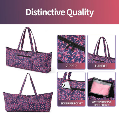 Yoga Mat Bag | Large Yoga Mat Carrier with Wet Pocket | Yoga Gifts | Gym Tote Bag for Women
