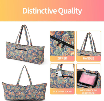 Yoga Mat Bag | Large Yoga Mat Carrier with Wet Pocket | Yoga Gifts | Gym Tote Bag for Women