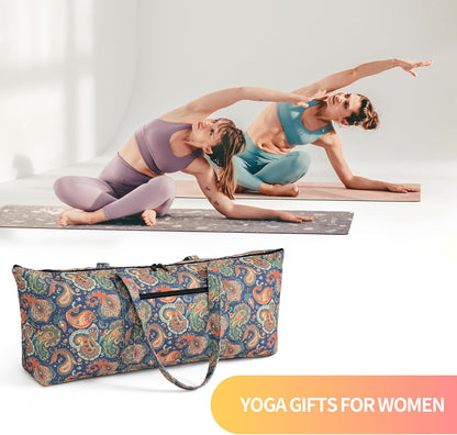 Yoga Mat Bag | Large Yoga Mat Carrier with Wet Pocket | Yoga Gifts | Gym Tote Bag for Women