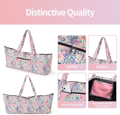 Yoga Mat Bag | Large Yoga Mat Carrier with Wet Pocket | Yoga Gifts | Gym Tote Bag for Women