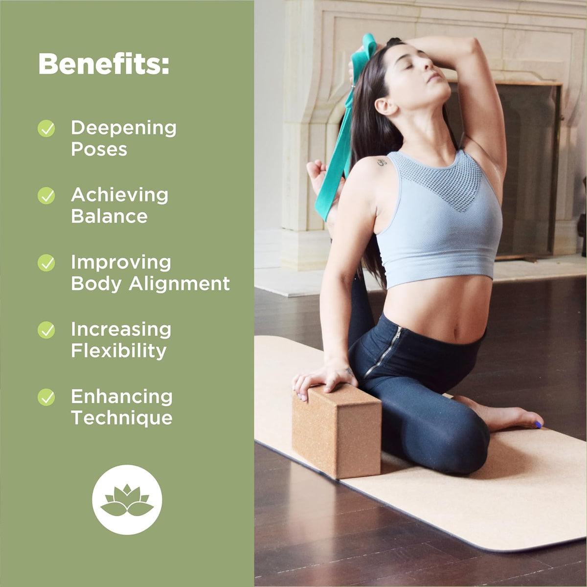 Yoga Blocks, Standard & Large Sizes - Studio Grade, Non-Slip, Made from Eco Friendly Materials - 100% Natural Cork or Foam - Improves Stability & Alignment - Single Block or 2 Pack Sets