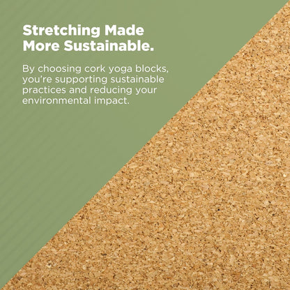 Yoga Blocks, Standard & Large Sizes - Studio Grade, Non-Slip, Made from Eco Friendly Materials - 100% Natural Cork or Foam - Improves Stability & Alignment - Single Block or 2 Pack Sets