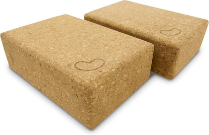 Yoga Blocks, Standard & Large Sizes - Studio Grade, Non-Slip, Made from Eco Friendly Materials - 100% Natural Cork or Foam - Improves Stability & Alignment - Single Block or 2 Pack Sets