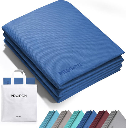 Foldable Yoga Mat 0.24"/0.16" for Home Workout & Travel, Non Slip Travel Yoga Mats with Carry Bag, Packable Yoga Mat for Home Gym, Pilates, Fitness,Stretching