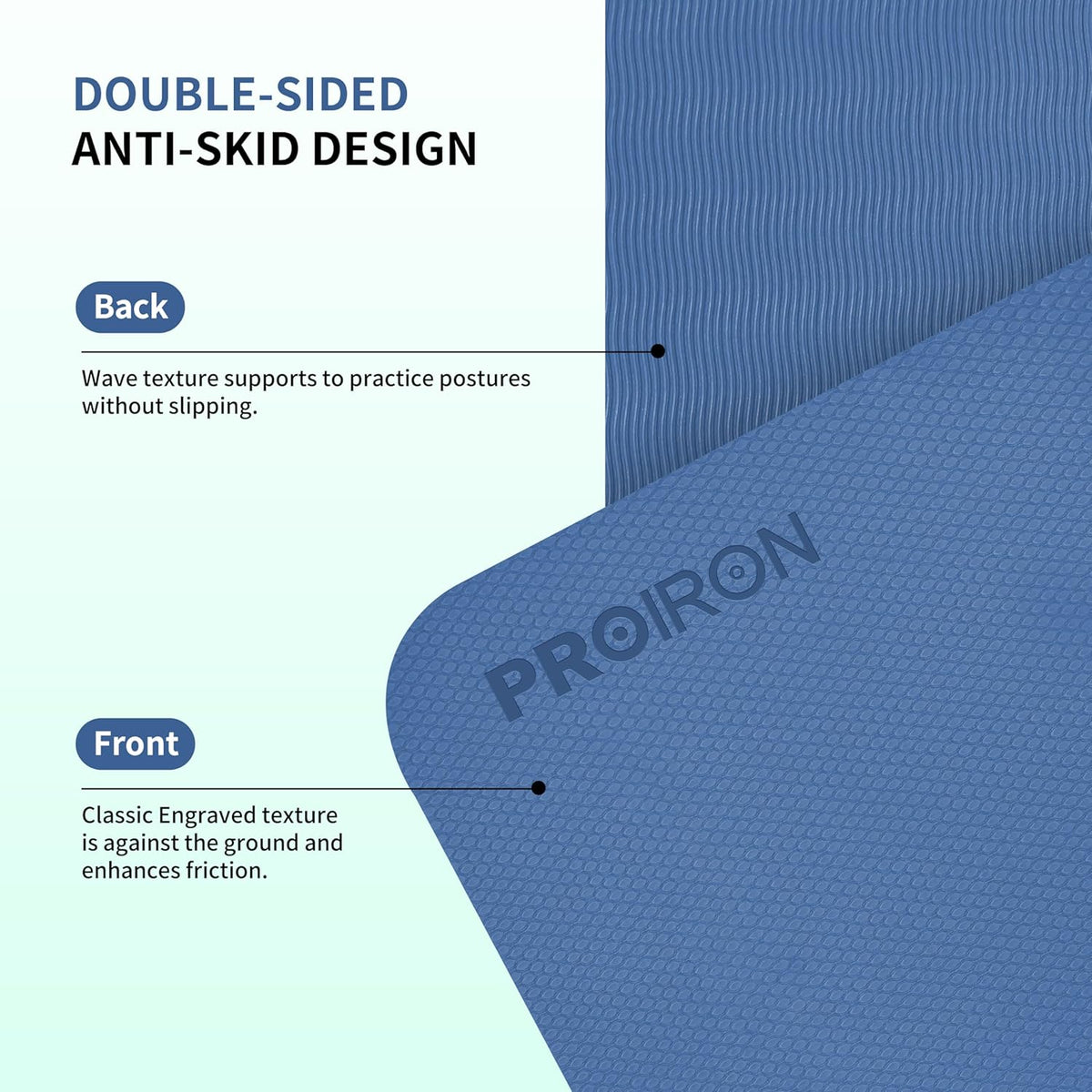 Foldable Yoga Mat 0.24"/0.16" for Home Workout & Travel, Non Slip Travel Yoga Mats with Carry Bag, Packable Yoga Mat for Home Gym, Pilates, Fitness,Stretching