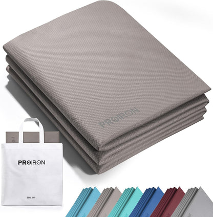 Foldable Yoga Mat 0.24"/0.16" for Home Workout & Travel, Non Slip Travel Yoga Mats with Carry Bag, Packable Yoga Mat for Home Gym, Pilates, Fitness,Stretching