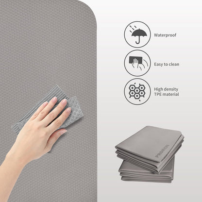 Foldable Yoga Mat 0.24"/0.16" for Home Workout & Travel, Non Slip Travel Yoga Mats with Carry Bag, Packable Yoga Mat for Home Gym, Pilates, Fitness,Stretching