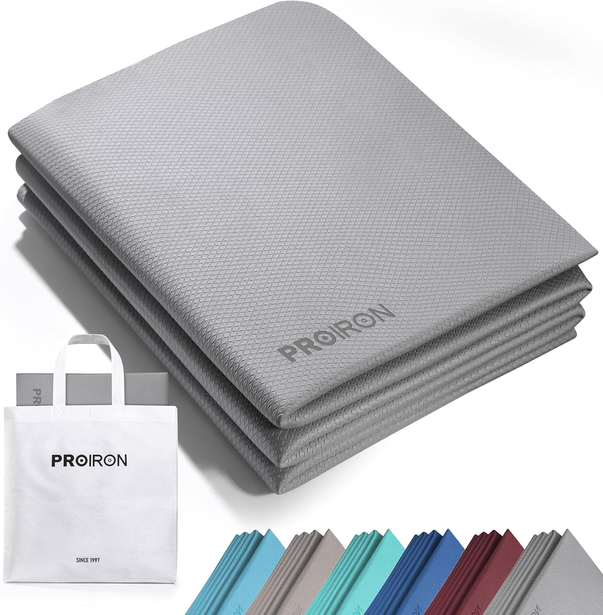 Foldable Yoga Mat 0.24"/0.16" for Home Workout & Travel, Non Slip Travel Yoga Mats with Carry Bag, Packable Yoga Mat for Home Gym, Pilates, Fitness,Stretching