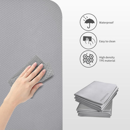 Foldable Yoga Mat 0.24"/0.16" for Home Workout & Travel, Non Slip Travel Yoga Mats with Carry Bag, Packable Yoga Mat for Home Gym, Pilates, Fitness,Stretching