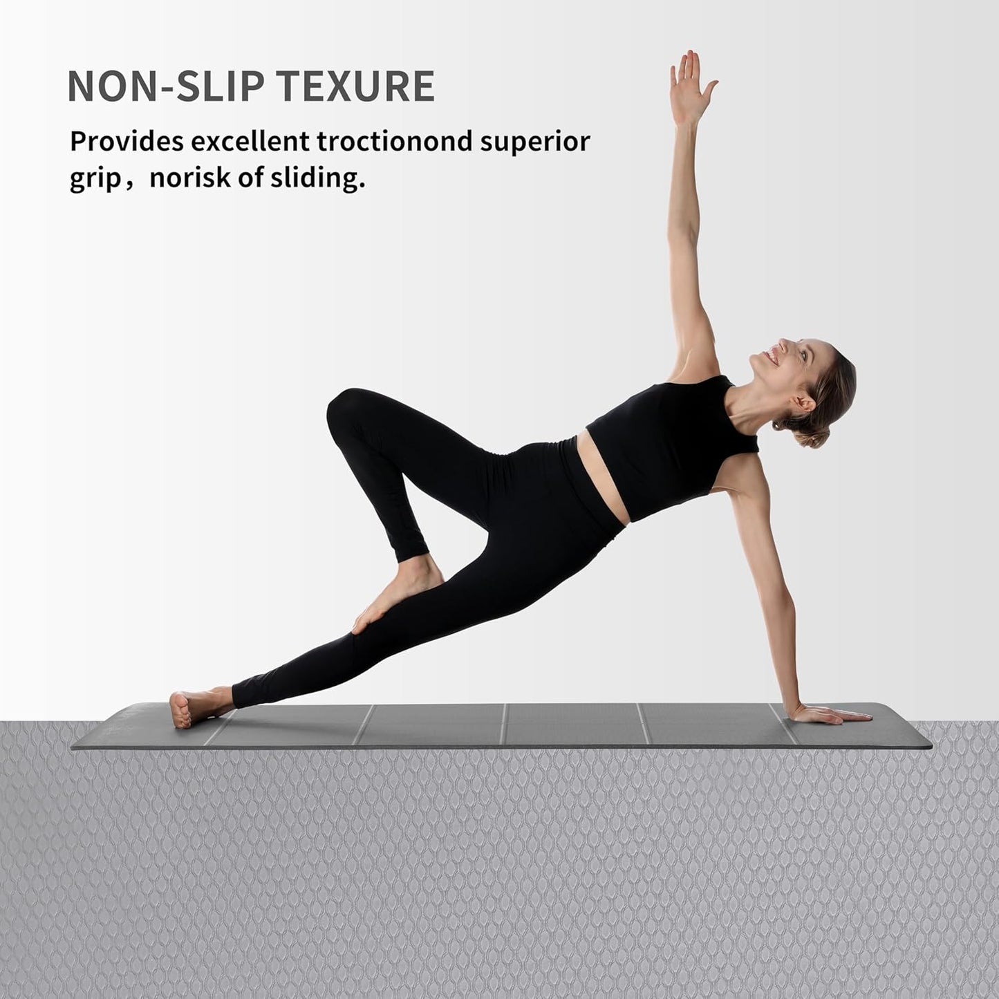 Foldable Yoga Mat 0.24"/0.16" for Home Workout & Travel, Non Slip Travel Yoga Mats with Carry Bag, Packable Yoga Mat for Home Gym, Pilates, Fitness,Stretching