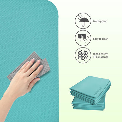 Foldable Yoga Mat 0.24"/0.16" for Home Workout & Travel, Non Slip Travel Yoga Mats with Carry Bag, Packable Yoga Mat for Home Gym, Pilates, Fitness,Stretching