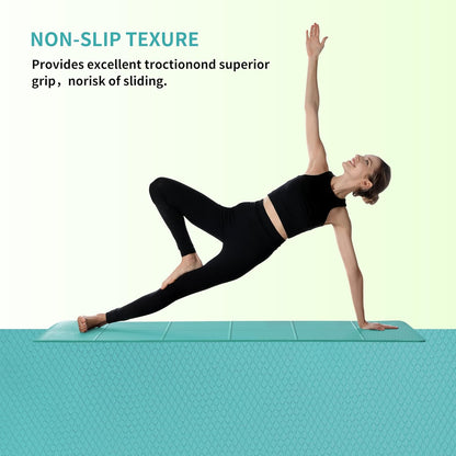 Foldable Yoga Mat 0.24"/0.16" for Home Workout & Travel, Non Slip Travel Yoga Mats with Carry Bag, Packable Yoga Mat for Home Gym, Pilates, Fitness,Stretching