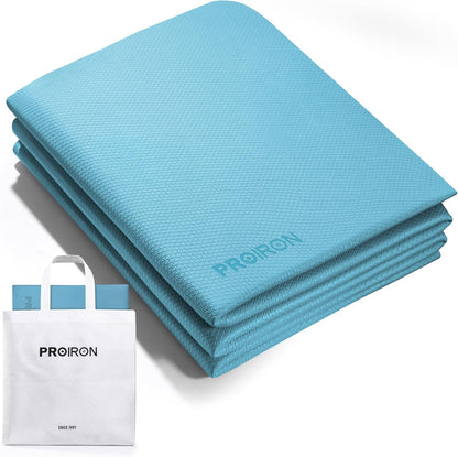 Foldable Yoga Mat 0.24"/0.16" for Home Workout & Travel, Non Slip Travel Yoga Mats with Carry Bag, Packable Yoga Mat for Home Gym, Pilates, Fitness,Stretching
