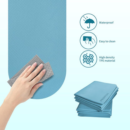 Foldable Yoga Mat 0.24"/0.16" for Home Workout & Travel, Non Slip Travel Yoga Mats with Carry Bag, Packable Yoga Mat for Home Gym, Pilates, Fitness,Stretching