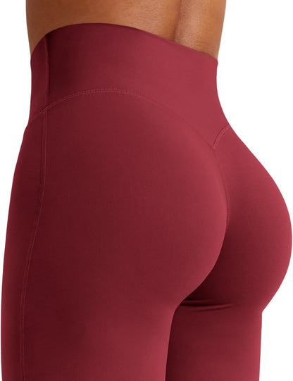 Ease Workout Leggings Womens No Front Seam Straight Leggings 29"/ 31.5"/ 33"/ 35" High Waist Buttery Eddiy Yoga Pants - Colors B