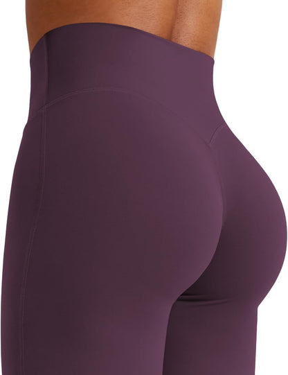 Ease Workout Leggings Womens No Front Seam Straight Leggings 29"/ 31.5"/ 33"/ 35" High Waist Buttery Eddiy Yoga Pants - Colors B