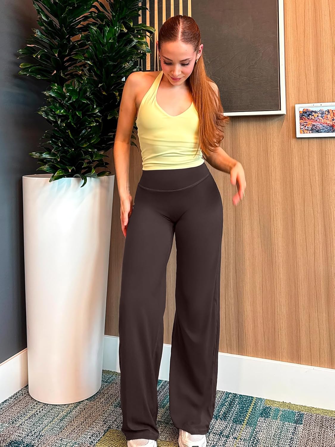 Ease Workout Leggings Womens No Front Seam Straight Leggings 29"/ 31.5"/ 33"/ 35" High Waist Buttery Eddiy Yoga Pants - Colors B
