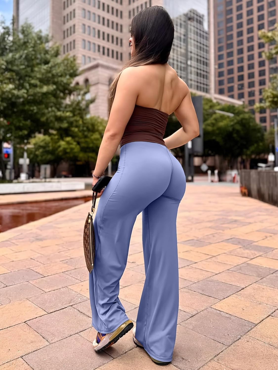 Ease Workout Leggings Womens No Front Seam Straight Leggings 29"/ 31.5"/ 33"/ 35" High Waist Buttery Eddiy Yoga Pants - Colors B