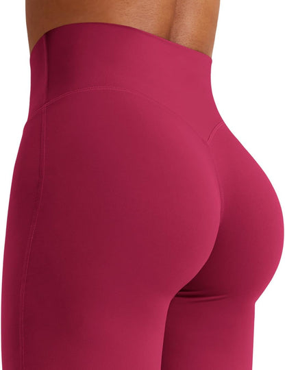 Ease Workout Leggings Womens No Front Seam Straight Leggings 29"/ 31.5"/ 33"/ 35" High Waist Buttery Eddiy Yoga Pants - Colors B