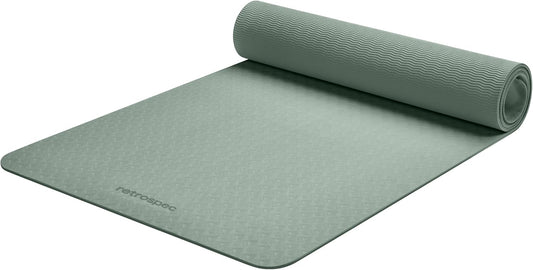 Zuma Yoga Mat 6mm Thick Non-Slip TPE Exercise Mat | Cushioned Workout Mat for Yoga Pilates and Home Stretching | 72 x 24 with Carrying Strap