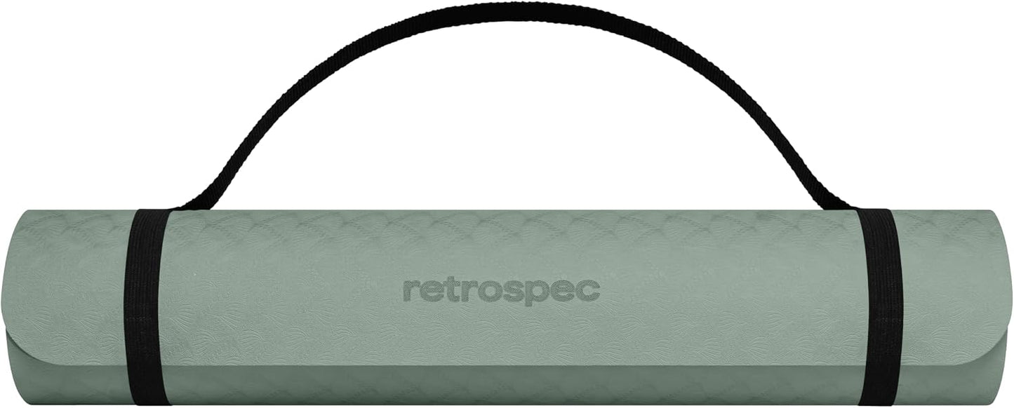 Zuma Yoga Mat 6mm Thick Non-Slip TPE Exercise Mat | Cushioned Workout Mat for Yoga Pilates and Home Stretching | 72 x 24 with Carrying Strap