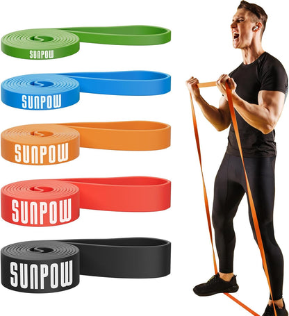 Pull Up Assistance Bands, Set of 5 Heavy Duty Resistance Bands for Men & Women, Natural Latex Exercise Bands for Pull-Up Progression, Home Workout, Strength Training, Mobility & Stretching