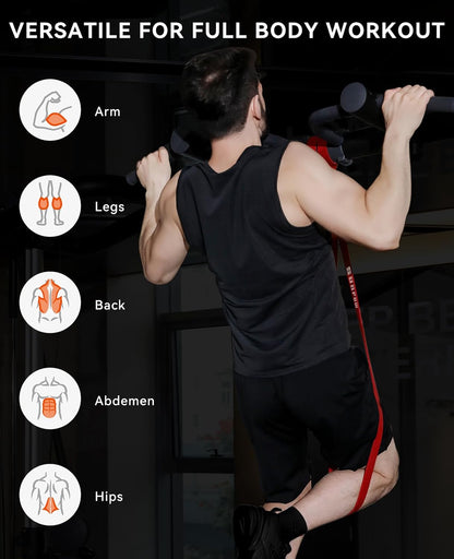 Pull Up Assistance Bands, Set of 5 Heavy Duty Resistance Bands for Men & Women, Natural Latex Exercise Bands for Pull-Up Progression, Home Workout, Strength Training, Mobility & Stretching