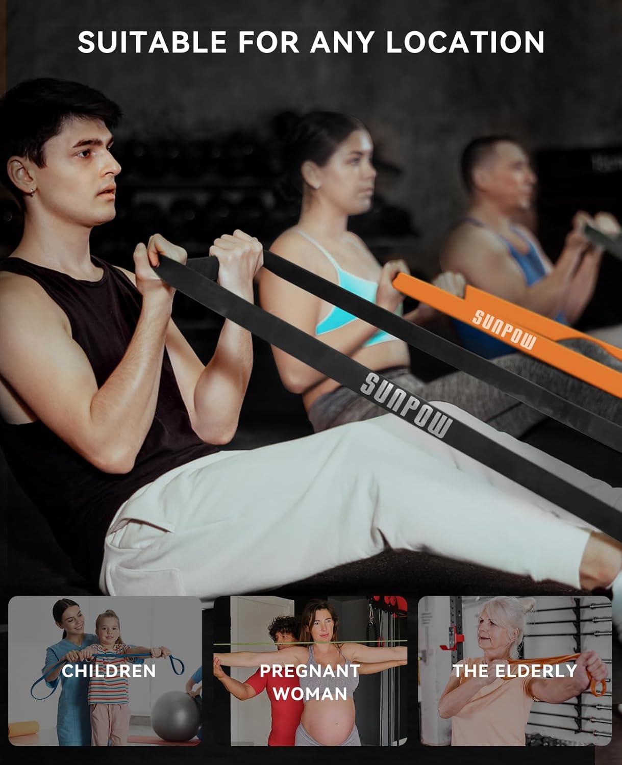 Pull Up Assistance Bands, Set of 5 Heavy Duty Resistance Bands for Men & Women, Natural Latex Exercise Bands for Pull-Up Progression, Home Workout, Strength Training, Mobility & Stretching