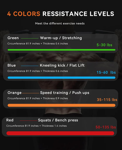 Pull Up Assistance Bands, Set of 5 Heavy Duty Resistance Bands for Men & Women, Natural Latex Exercise Bands for Pull-Up Progression, Home Workout, Strength Training, Mobility & Stretching