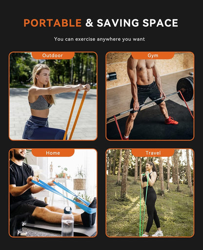 Pull Up Assistance Bands, Set of 5 Heavy Duty Resistance Bands for Men & Women, Natural Latex Exercise Bands for Pull-Up Progression, Home Workout, Strength Training, Mobility & Stretching
