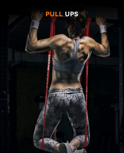 Pull Up Assistance Bands, Set of 5 Heavy Duty Resistance Bands for Men & Women, Natural Latex Exercise Bands for Pull-Up Progression, Home Workout, Strength Training, Mobility & Stretching