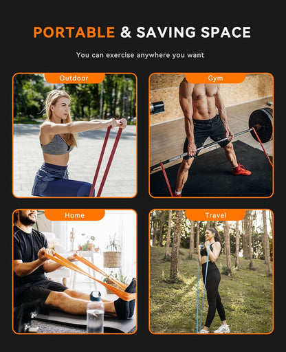 Pull Up Assistance Bands, Set of 5 Heavy Duty Resistance Bands for Men & Women, Natural Latex Exercise Bands for Pull-Up Progression, Home Workout, Strength Training, Mobility & Stretching