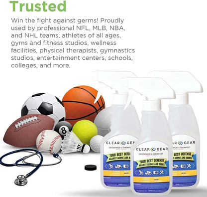 Disinfectant Cleaner, and Deodorizer For Sports Equipment, Gyms, and Fitness Centers - EPA-Registered, Hospital Grade, Made in USA - 1-Pack of 32 Oz Bottle Disinfecting Spray