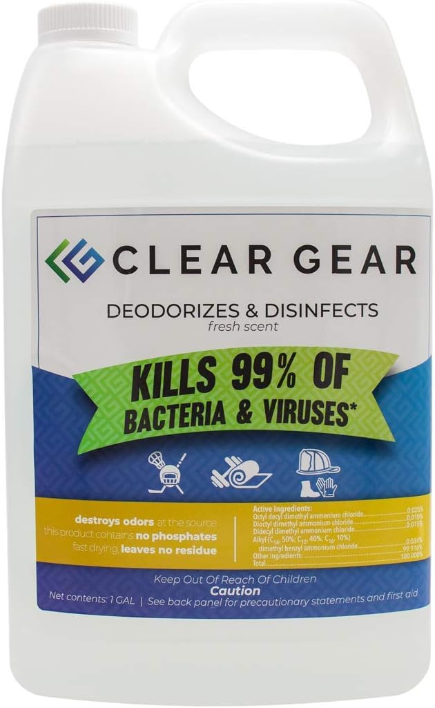 Disinfectant Cleaner, and Deodorizer For Sports Equipment, Gyms, and Fitness Centers - EPA-Registered, Hospital Grade, Made in USA - 1-Pack of 32 Oz Bottle Disinfecting Spray