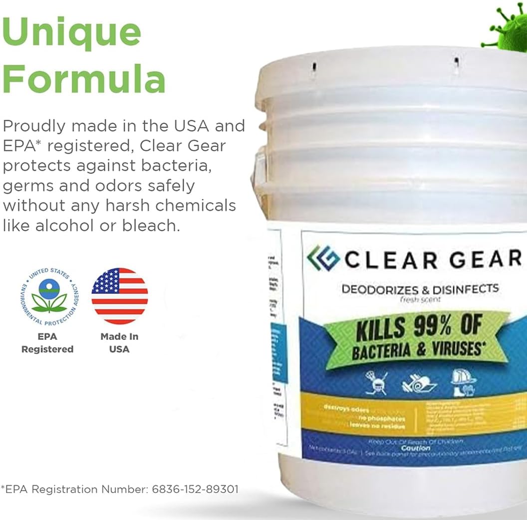 Disinfectant Cleaner, and Deodorizer For Sports Equipment, Gyms, and Fitness Centers - EPA-Registered, Hospital Grade, Made in USA - 1-Pack of 32 Oz Bottle Disinfecting Spray