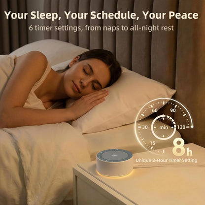 White Noise Machine for Baby & Adults, 30 Soothing Sounds, Sleep Sound Machine with 8 Color Night Light, Memory Function, White Noise for Sleeping, Nursery, Office, Travel & Relaxation