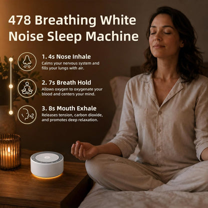 White Noise Machine for Baby & Adults, 30 Soothing Sounds, Sleep Sound Machine with 8 Color Night Light, Memory Function, White Noise for Sleeping, Nursery, Office, Travel & Relaxation