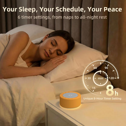 White Noise Machine for Baby & Adults, 30 Soothing Sounds, Sleep Sound Machine with 8 Color Night Light, Memory Function, White Noise for Sleeping, Nursery, Office, Travel & Relaxation